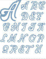 5S Sporty Cursive Native bx Embroidery Font 1.5" to 4.5"