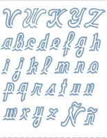 5S Sporty Cursive Native bx Embroidery Font 1.5" to 4.5"
