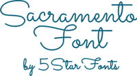 5S Sacramento Native bx font 1"-3.5" script font