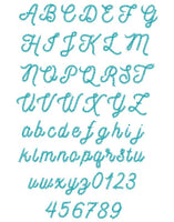 Chain Stitch Embroidery Font. BX - Scalable from 1-1.5", (Upper, Lower, Numbers and Symbols)
